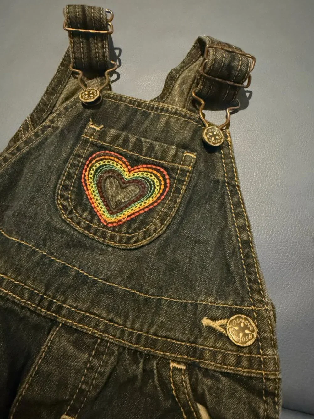 6 months Osh kosh bgosh vestbak jean overalls